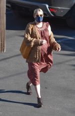 Pregnant EMMA ROBERTS at a FedEx in Los Angeles 12/15/2020