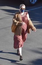 Pregnant EMMA ROBERTS at a FedEx in Los Angeles 12/15/2020