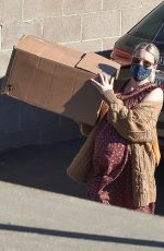 Pregnant EMMA ROBERTS at a FedEx in Los Angeles 12/15/2020