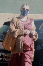Pregnant EMMA ROBERTS at a FedEx in Los Angeles 12/15/2020