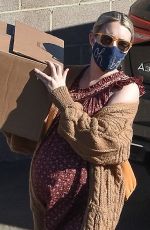 Pregnant EMMA ROBERTS at a FedEx in Los Angeles 12/15/2020