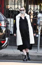 Pregnant EMMA ROBERTS at Blue Bottle Coffee in Los Feliz 12/04/2020