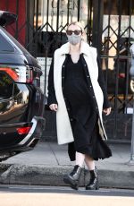 Pregnant EMMA ROBERTS at Blue Bottle Coffee in Los Feliz 12/04/2020