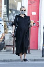 Pregnant EMMA ROBERTS Out for Coffee in Los Angeles 11/30/2020