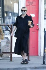 Pregnant EMMA ROBERTS Out for Coffee in Los Angeles 11/30/2020