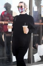 Pregnant EMMA ROBERTS Out for Coffee in Los Angeles 12/10/2020