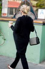 Pregnant EMMA ROBERTS Out for Coffee in Los Angeles 12/10/2020