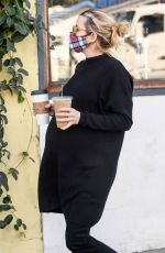 Pregnant EMMA ROBERTS Out for Coffee in Los Angeles 12/10/2020