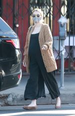 Pregnant EMMA ROBERTS Out for Coffee in Los Feliz 12/09/2020