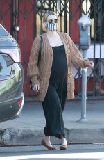 Pregnant EMMA ROBERTS Out for Coffee in Los Feliz 12/09/2020