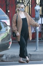 Pregnant EMMA ROBERTS Out for Coffee in Los Feliz 12/09/2020