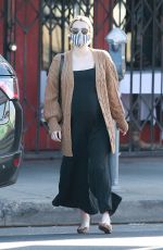 Pregnant EMMA ROBERTS Out for Coffee in Los Feliz 12/09/2020