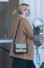 Pregnant EMMA ROBERTS Out for Coffee in Los Feliz 12/09/2020