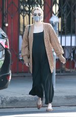 Pregnant EMMA ROBERTS Out for Coffee in Los Feliz 12/09/2020