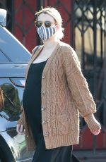 Pregnant EMMA ROBERTS Out for Coffee in Los Feliz 12/09/2020