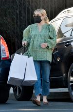 Pregnant EMMA ROBERTS Shopping at Buck Mason in Los Angeles 12/16/2020