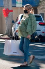 Pregnant EMMA ROBERTS Shopping at Buck Mason in Los Angeles 12/16/2020