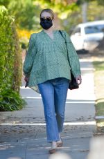 Pregnant EMMA ROBERTS Shopping at Buck Mason in Los Angeles 12/16/2020