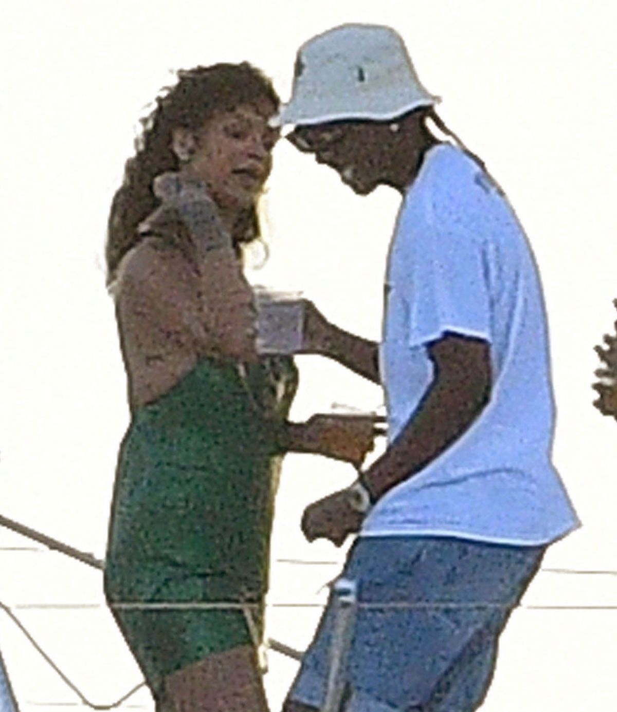 rihanna and asap rocky at a boat in