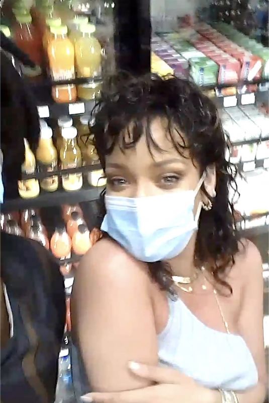 RIHANNA Wearing a Face Mask at Gas Station in Barbados 12/20/2020
