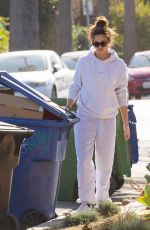 SARA SAMPAIO Cleaning Trash Outside Her Home in Los Angeles 12/10/2020