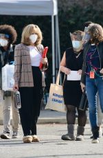 SARAH PAULSON and BEANIE FELDSTEIN on the Set of American Crime Story: Impeachment in Los Angeles 12/10/2020