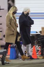 SARAH PAULSON and BEANIE FELDSTEIN on the Set of American Crime Story: Impeachment in Los Angeles 12/10/2020
