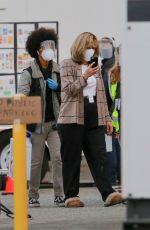SARAH PAULSON and BEANIE FELDSTEIN on the Set of American Crime Story: Impeachment in Los Angeles 12/10/2020