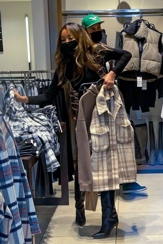 TAYSHIA ADAMS and Zac Clark Shopping at Zara in New York 12/27/2020