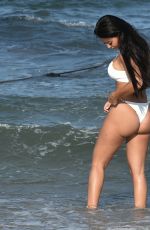 YAZMIN OUKHELLOU in a White Bikini at a Beach in Dubai 12/22/2020