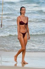 ALESSANDRA AMBROSIO in a Red Bikini at a Beach in Florianopolis 01/10/2021