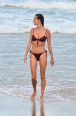 ALESSANDRA AMBROSIO in a Red Bikini at a Beach in Florianopolis 01/10/2021