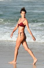 ALESSANDRA AMBROSIO in a Red Bikini at a Beach in Florianopolis 01/10/2021