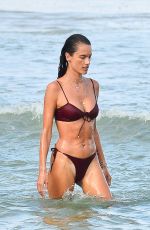 ALESSANDRA AMBROSIO in a Red Bikini at a Beach in Florianopolis 01/10/2021