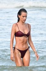 ALESSANDRA AMBROSIO in a Red Bikini at a Beach in Florianopolis 01/10/2021