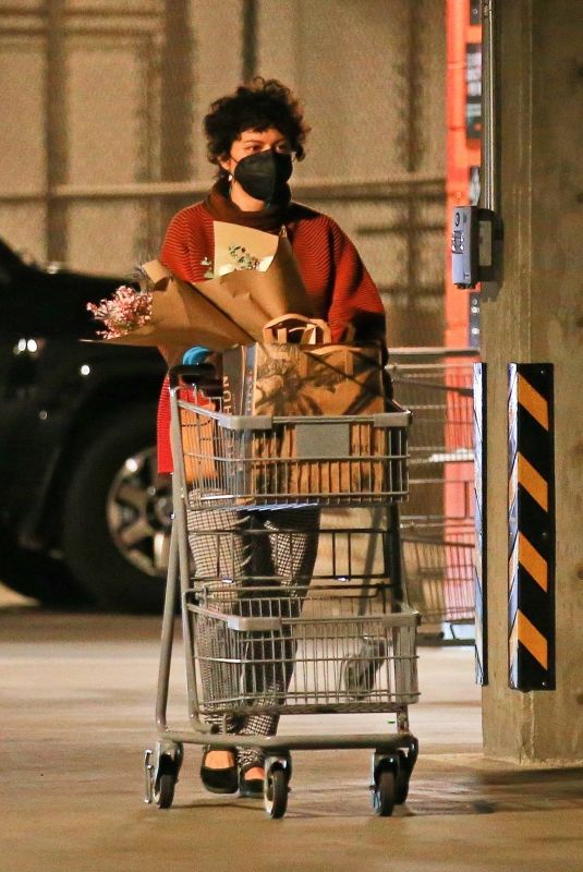 ALIA SHAWKAT Shopping at Erewhon Market in Los Angeles 01/21/2021