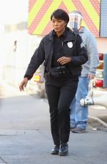 ANGELA BASSETT on the Set of Rescue 9-1-1 in Los Angeles 01/26/2021