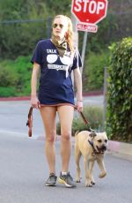ANNA OSCEOLA Out with Her Dog in Los Angeles 01/09/2021