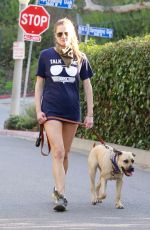 ANNA OSCEOLA Out with Her Dog in Los Angeles 01/09/2021