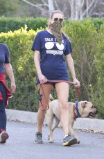 ANNA OSCEOLA Out with Her Dog in Los Angeles 01/09/2021
