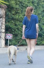 ANNA OSCEOLA Out with Her Dog in Los Angeles 01/09/2021