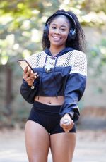 ARIANE ANDREW in SHorts Out Hiking at Fryman Canyon in Studio City 01/16/2021