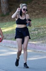 ASHLEY BENSON in Shorts Out Hikinig in Los Angeles 01/18/2021