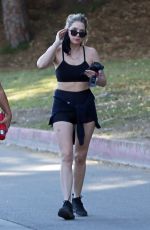 ASHLEY BENSON in Shorts Out Hikinig in Los Angeles 01/18/2021