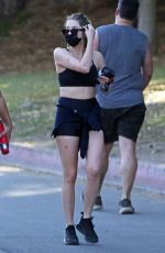 ASHLEY BENSON in Shorts Out Hikinig in Los Angeles 01/18/2021