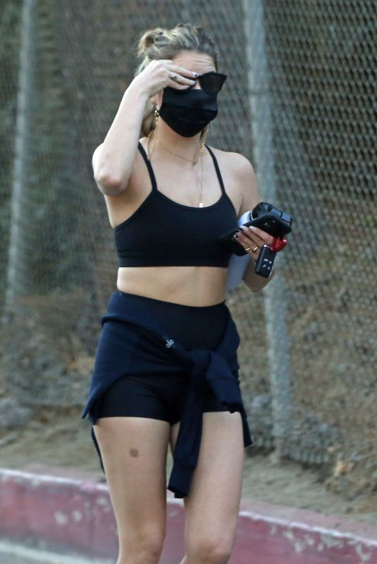 ASHLEY BENSON in Shorts Out Hikinig in Los Angeles 01/18/2021