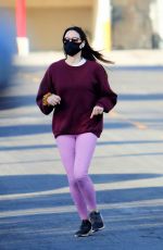 AUBREY PLAZA Out Jogging in Los Angeles 01/07/2021