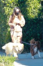 AUBREY PLAZA Out with Her Dogs in Los Angeles 12/30/2020