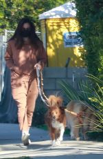 AUBREY PLAZA Out with Her Dogs in Los Angeles 12/30/2020