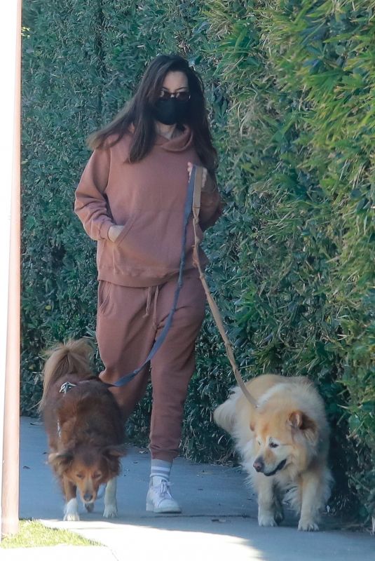 AUBREY PLAZA Out with Her Dogs in Los Angeles 12/30/2020